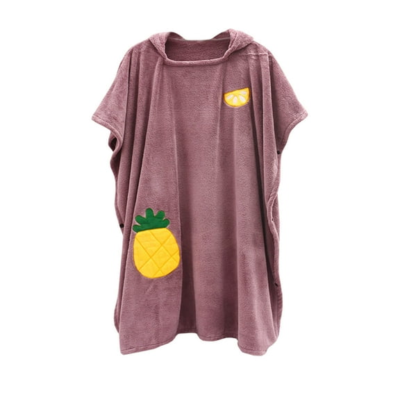 Dpityserensio Coral Velvet Adult Wearable Bath Towel,Female Hooded Cloak,Bathrobe,Soft and Absorbent Household Bath Towel,Bath Towel Home Decor