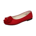 thumbnail image 1 of Dpityserensio Dress Flats Shoes Women Shallow Mouth Square Toe Flower Work Shoes Bow Flat Shoes, 1 of 4