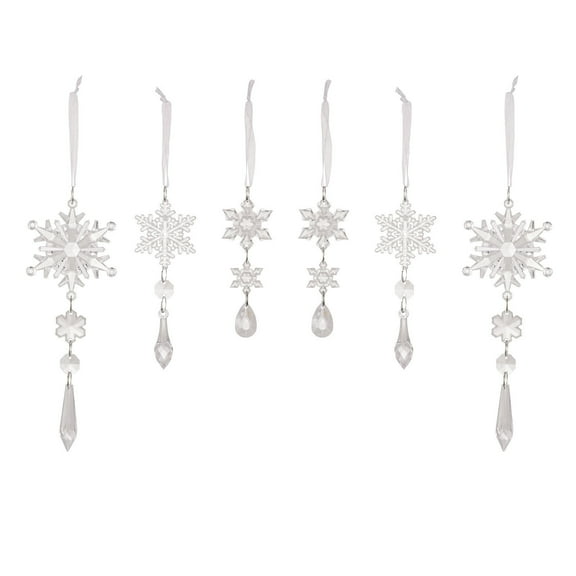 Dpityserensio Fall Decor 6PCS Acrylic Christmas Snowflake Decoration Window Display Christmas Tree Pendant Small Pendant