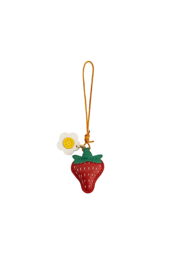 Fall Decor Fruit Strawberry Shape Pendant Keychain Three-dimensional Exquisite Strawberry Bag Pendant