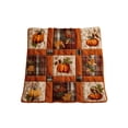 thumbnail image 1 of Dpityserensio Fall Pumpkin Maple Plaid Flannel Quilted Throw Blanket Sofa Bed Decor, 1 of 9