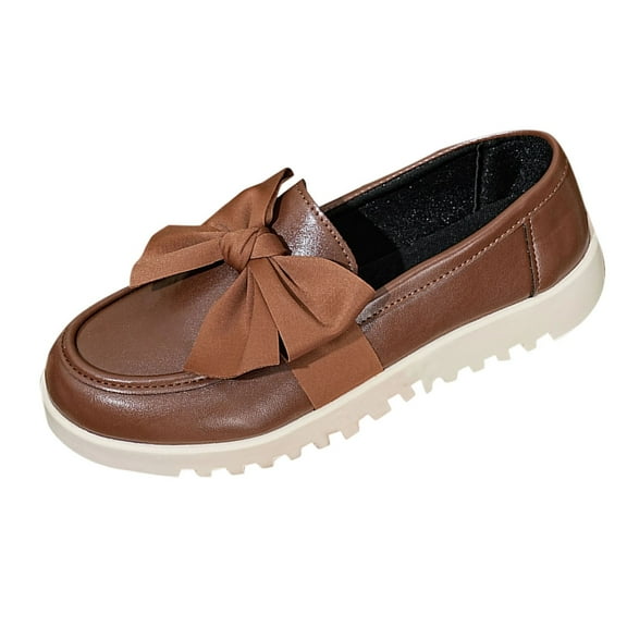 Dpityserensio Flat Shoes for Women Fashionable Casual Versatile Round Toe Shallow Mouth Loafers Comfortable