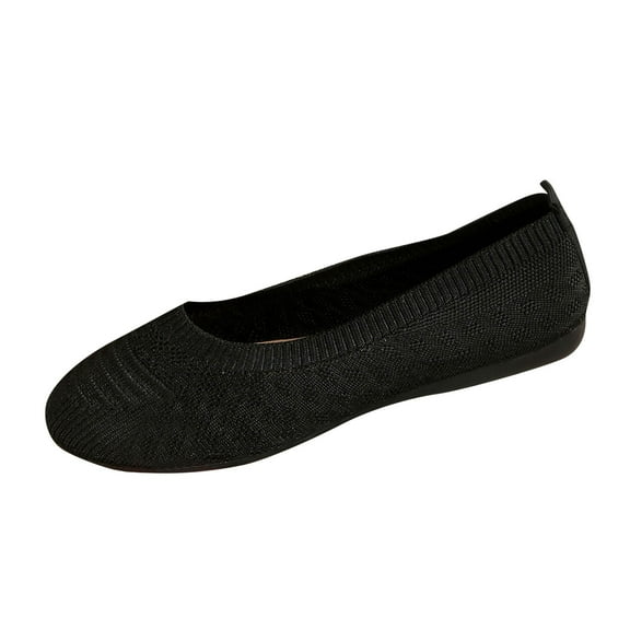 Dpityserensio Flats Shoes Women Dressy Comfortable Breathable Shallow Mouth Fashionable Fall And Winter Style Trendy Flying Woven Fabric Flat Shoes