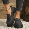 thumbnail image 1 of Dpityserensio Flats Shoes Women Dressy Comfortable Four-Season Loafers Solid Color Round Toe Thick Heel Low Heel Thick Sole Shoes, 1 of 9