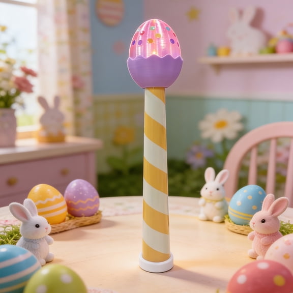 Dpityserensio Glowing Easter Egg Magic Wand Toy, Light-Up Resin Egg Wand Simple Illuminated Easter Decoration Without Control Panel, Fun Holiday Party Favor