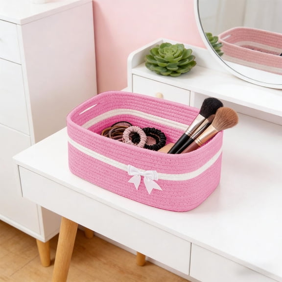 Dpityserensio Holiday Gift Storage Basket With Packaging Woven Storage Bin Valentine's Day