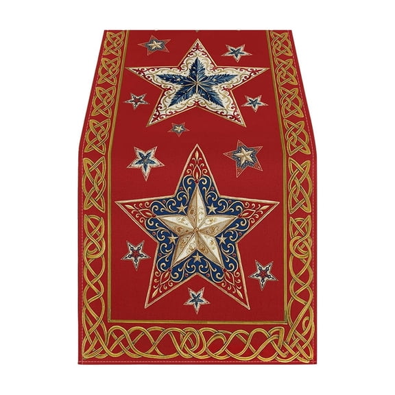 Dpityserensio Independence Day Table Runner 13X72in, Patriotic July 4th Tablecloth Runner for Dining Table Kitchen Party Decor Rectangle Table Cover