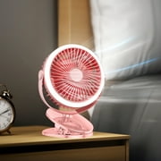 Dpityserensio Light Clip Fan,Camping Fan with LED Lights&Clip,Battery Operated Fan with Clip,USB Rechargeable Fan for Tent Car RV Emergency Outages Fans for Home Clearance