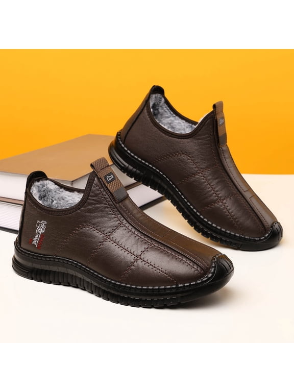 Men's Comfortable Wear Velvet Thick Warm Shoes Fall And Winter Soft Sole Casual Low-Heeled Snow Boots