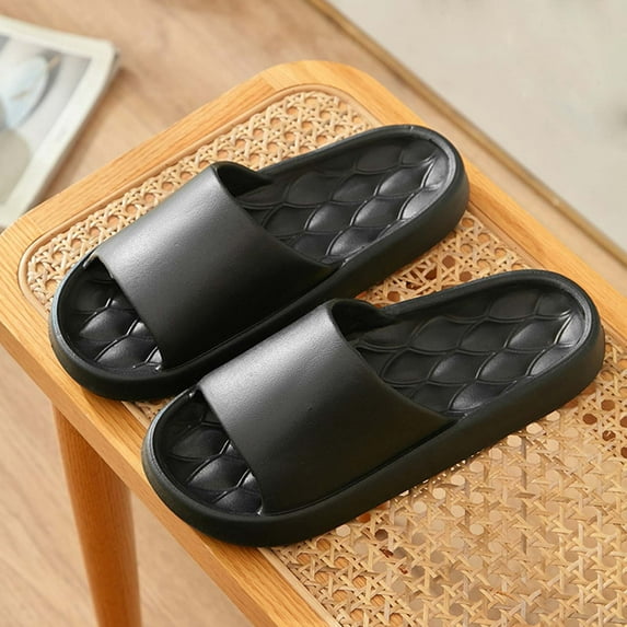 Dpityserensio Men's And Women's Home Summer Slides Suitable For All Seasons Couples Indoor And Outdoor Thick-Soled Soft-Soled Lightweight Bathroom Summer Slides