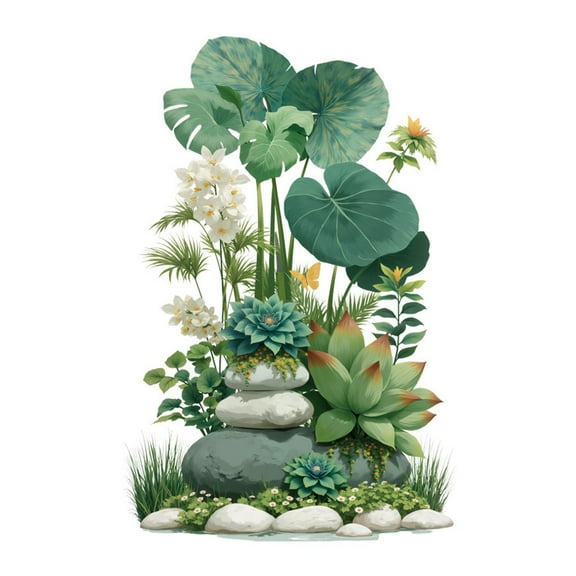 Dpityserensio Monstera Leaf Wall Sticker Bedroom Sofa Background Wall Removable Decorative Wall Sticker Plant Wall Sticker Fall Decor Christmas