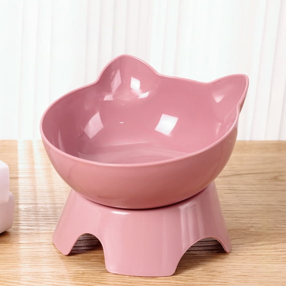 Dpityserensio Pet Bowl With Neck Support Tilted Raised Posture for Cat Food Bowl Neck for Protection Elevated Slanted Stand Bowls for Cat Tilted Bowl Diameter Approx.4.7in