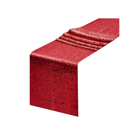 Dpityserensio Sequin Polyester Table Runner for Dining Table Party Wedding Decor Glitter Table Flag 12X71in Fall Decor Christmas