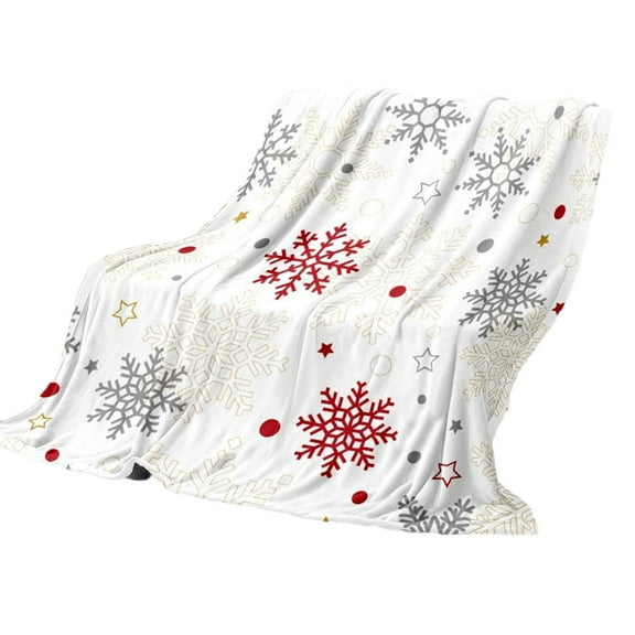 Dpityserensio Snowflake Christmas Blanket Print Soft Warm Nap Blanket Suitable for Sofa Bed Camping Festival Xmas