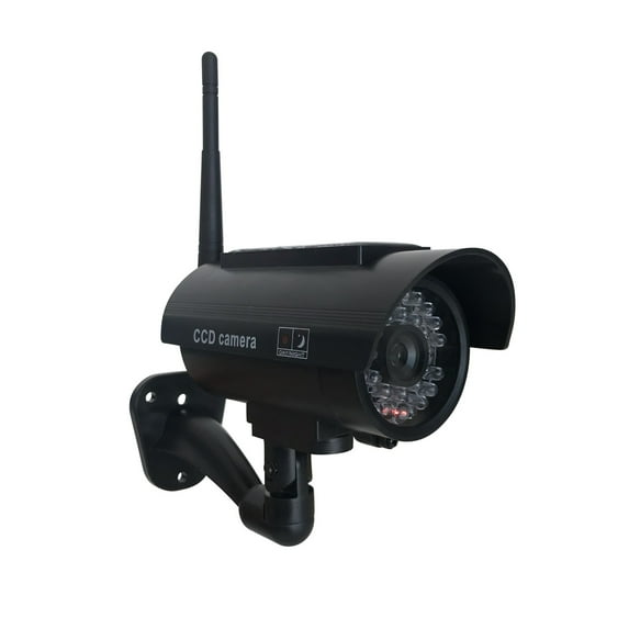 Dpityserensio Solar Dummy Fake Camera Security Outdoor,Solar Powered Simulated Surveillance Cameras with 1 Flashing Red LED Light,Fake Dome Camera for Home/Businesses Garden Supplies