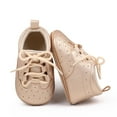 thumbnail image 1 of Dpityserensio Toddler Baby Walking Shoes Princess Shoes Soft Sole First Walk Spring Summer Infant Baby Walking Shoes for 3-9 Months Gold 9-11Months Insole:4.92", 1 of 6