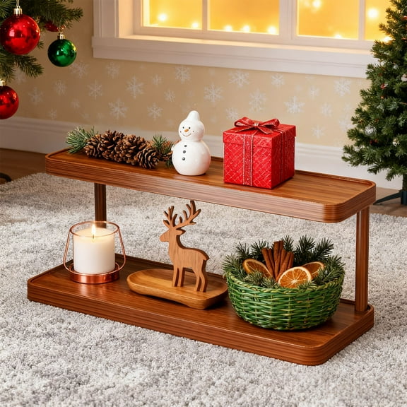 Dpityserensio Two Layer Desktop Storage Rack Mug Holders for Tables Small Cup Holders for Office Desk Gifts Fall Xmas