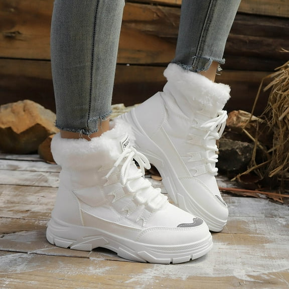 Dpityserensio Warm Women Snow Boot Winter Shoes Outdoor High Top Snow Boots