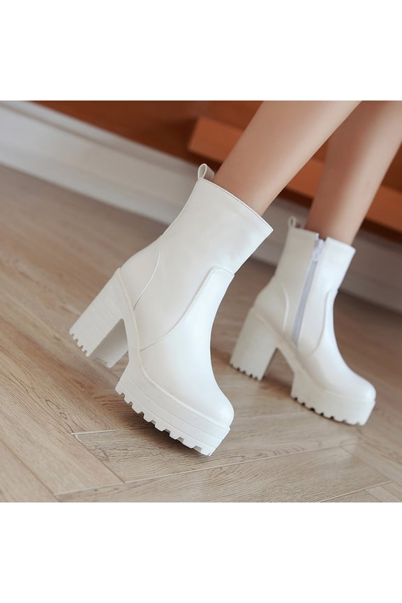 Women'S Winter Thick Bottom Waterproof Platform Thick High Outdoor Short Knight Boots Clearance