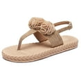 thumbnail image 1 of Dpityserensio Women Summer Flat Sandals Hemp Rope Open Toe Shoes Woven Sandals Thong Sandals Beige 8.5(41), 1 of 5