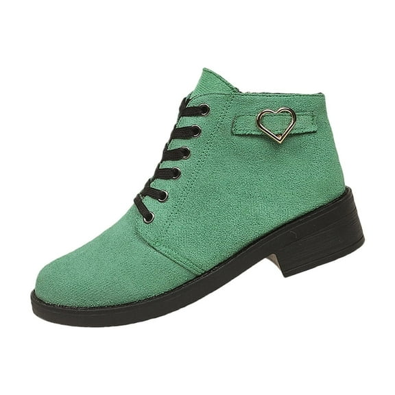 Dpityserensio Women's Boots Cool British Style Nubuck Material Does Not Tire The Feet Fashionable Fall And Winter Style Comfortable Thick Heel Low Heel Short Boots