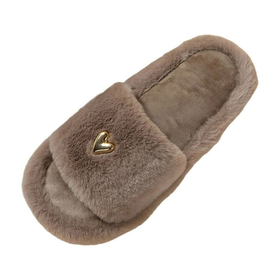 Dpityserensio Women's Casual Versatile Indoor Home Metal Decoration Fashionable Fall And Winter Trend Flat Soft Bottom Sandals Christmas Xmas Gifts