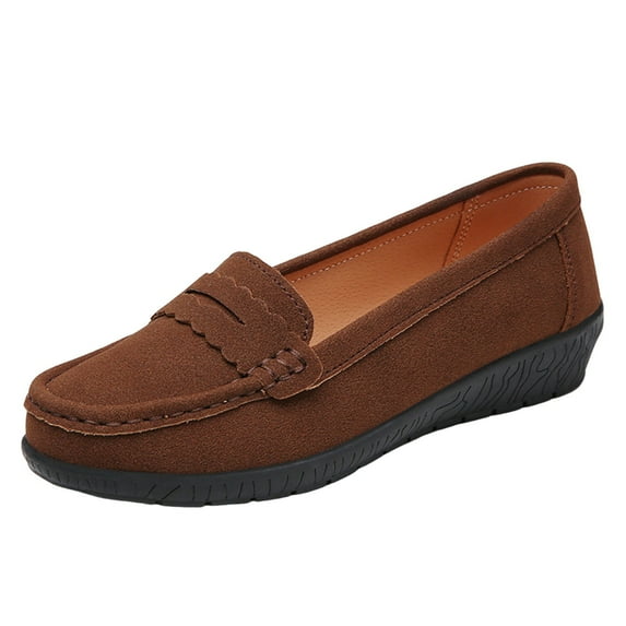 Dpityserensio Women's Fashion Platform Solid Color Slip-On Loafers Lightweight Non-Slip Summer Casual Shoes