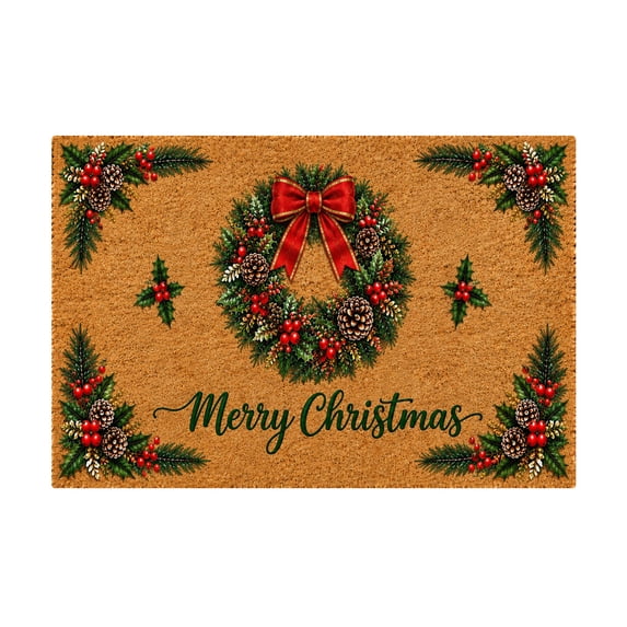 Dpityserensio Xmas Decor Christmas Doormat Merry Christmas Holiday Printed Door Mat No Slide Decorative Floor Mat for Front Door Entryway Home Decor