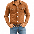 thumbnail image 1 of Dpjklzsn Men's Button-Up Shirt, Long Sleeve Collared Shirt with Flap Chest Pockets for Casual Denim Outfits, 1 of 7