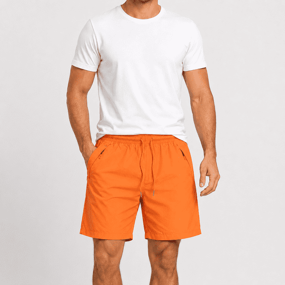Dpjklzsn Men's Quick Dry Athletic Shorts with Built-In Liner, Zipper Side Pockets, Drawstring Waist Running Gym Beach Shorts