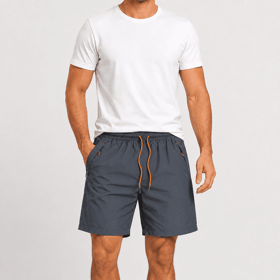 Dpjklzsn Men's Quick Dry Athletic Shorts with Built-In Liner, Zipper Side Pockets, Drawstring Waist Running Gym Beach Shorts