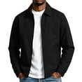 thumbnail image 1 of Dpjklzsn Mens Casual Collared Jacket Zip Up Lightweight Harrington Coat with Pockets for Daily Outerwear, 1 of 7