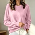 thumbnail image 1 of Dpjklzsn Women's Crewneck Knit Sweater, Long Sleeve Relaxed Basic Pullover, 1 of 6