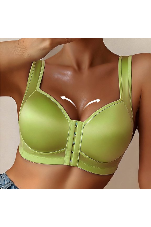 Women's Front Closure Wireless Easy-On Everyday Bra, Lift-and-Shape, Adjustable Straps, Breathable Comfort