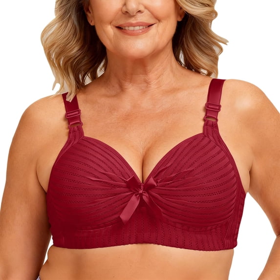 Dpjklzsn Women's Ribbed Wireless Support Bra, Full Coverage
