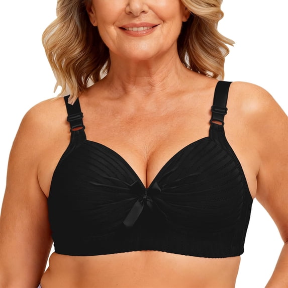 Dpjklzsn Women's Ribbed Wireless Support Bra, Full Coverage