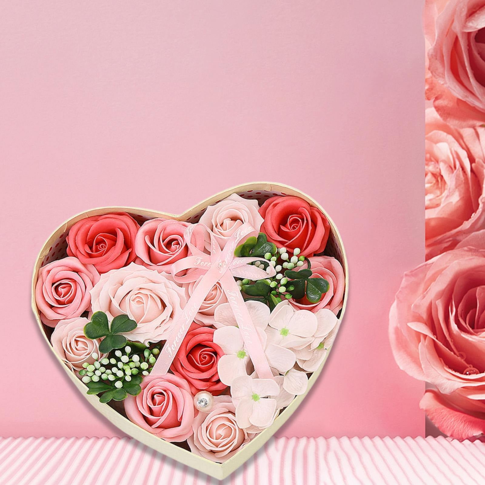 Dpkshia Artificial Flowers,Valentine's Day Gift Soap Flower Heart