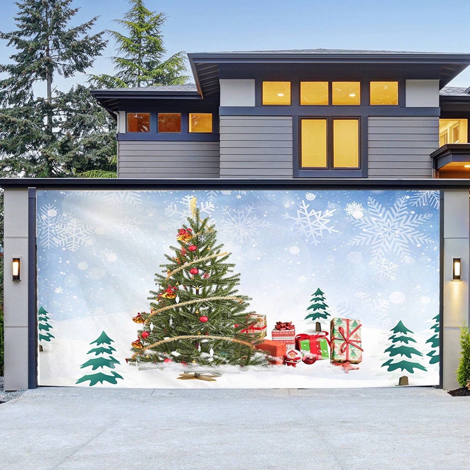 Dpkshia Christmas Backdrop,Christmas Tapestry,Outdoor Garage Door