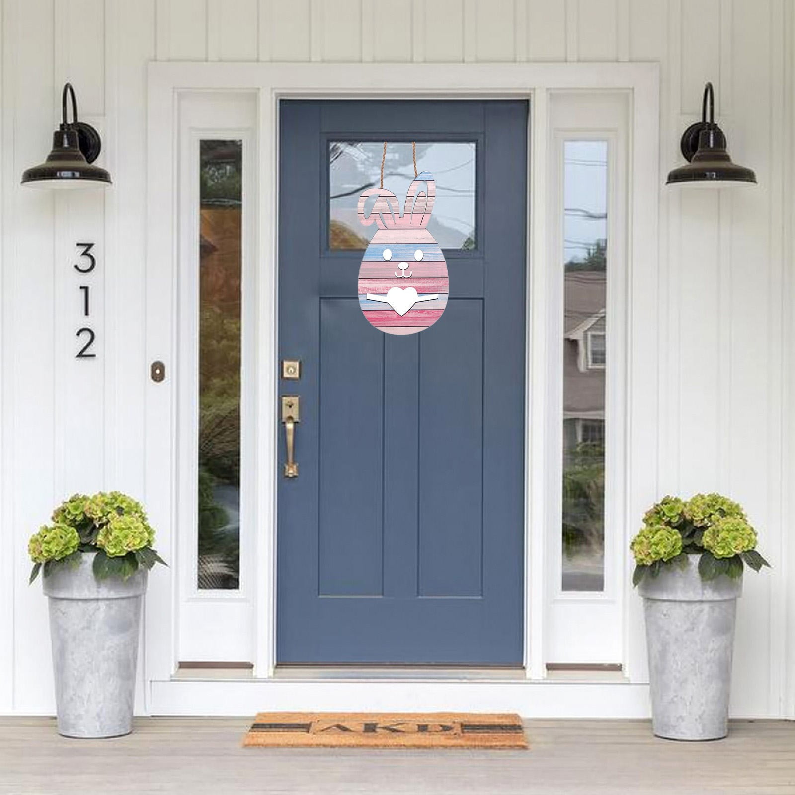 Dpkshia Hangs,Welcome Easter Bunny Logo For Front Door Decorations