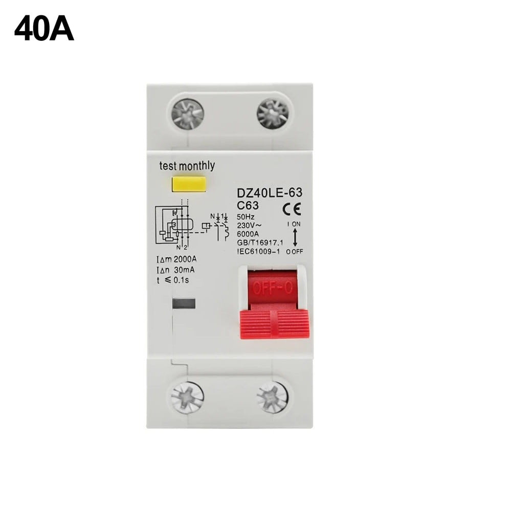Dpnl 230V 1P+N Residual Current Circuit Breaker Current Leakage Protection,40A