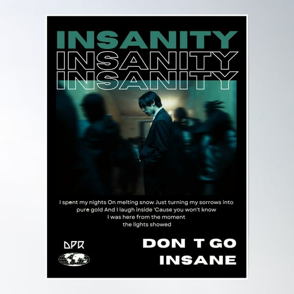Dpr Ian "Insanity" (Black Version) Don´T Go Insane M/V Poster Wall Art, Modern Wall Decor, 8x12 UNFRAMED
