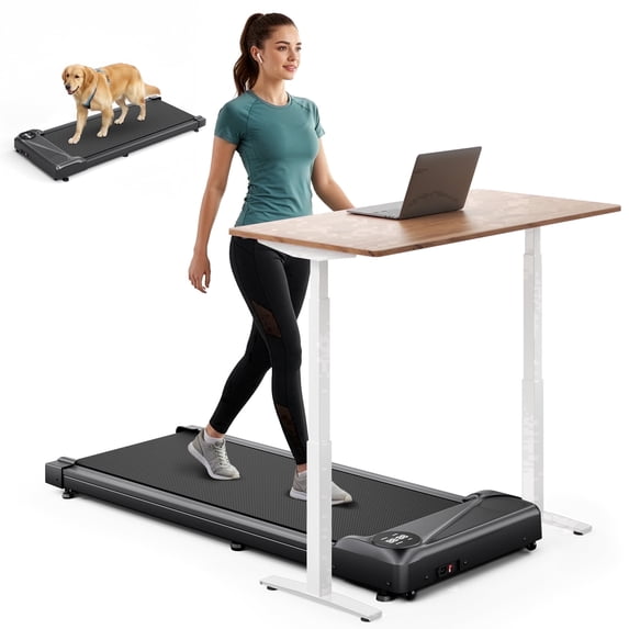 COFUNOK 2.5HP Walking Pad,Under Desk Treadmill for Home&Office,Portable Walking Treadmill with Longer Running Belt,Walking Jogging Machine with Remote Control,300 lbs Weight Capacity LED Display