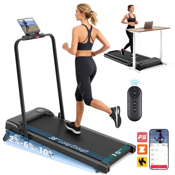 COFUNOK4 In 1 Walking Pad with 10% Incline,3.0 HP Under Desk Treadmill With App & Remote Control,Folding Treadmill For Home/Office ,300 Lbs Capacity