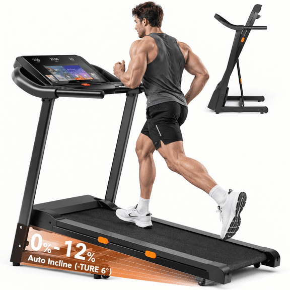 COFUNOK Folding Treadmill with 12% Auto Incline, 3.0 HP Treadmill for Home Running & Walking, 9 MPH Max Speed, 300 lb Weight Capacity
