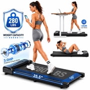 COFUNOK Walking Pad,Portable Walking Pad Treadmill for Home/Office,3.0HP Brushless Motor Under Desk Treadmill with LED&Mobile casters,280lbs Weight Capacity