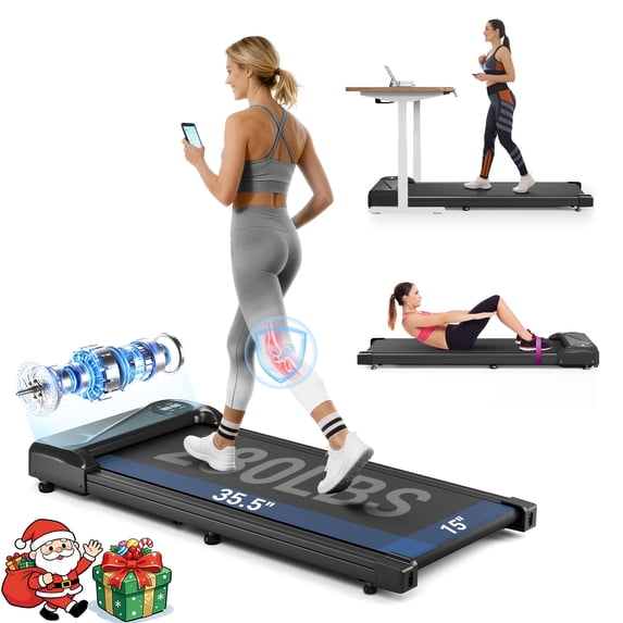 Dprodo Walking Pad,Portable Walking Pad Treadmill for Home/Office,3.0HP Brushless Motor Under Desk Treadmill with LED&Mobile casters,280lbs Weight Capacity