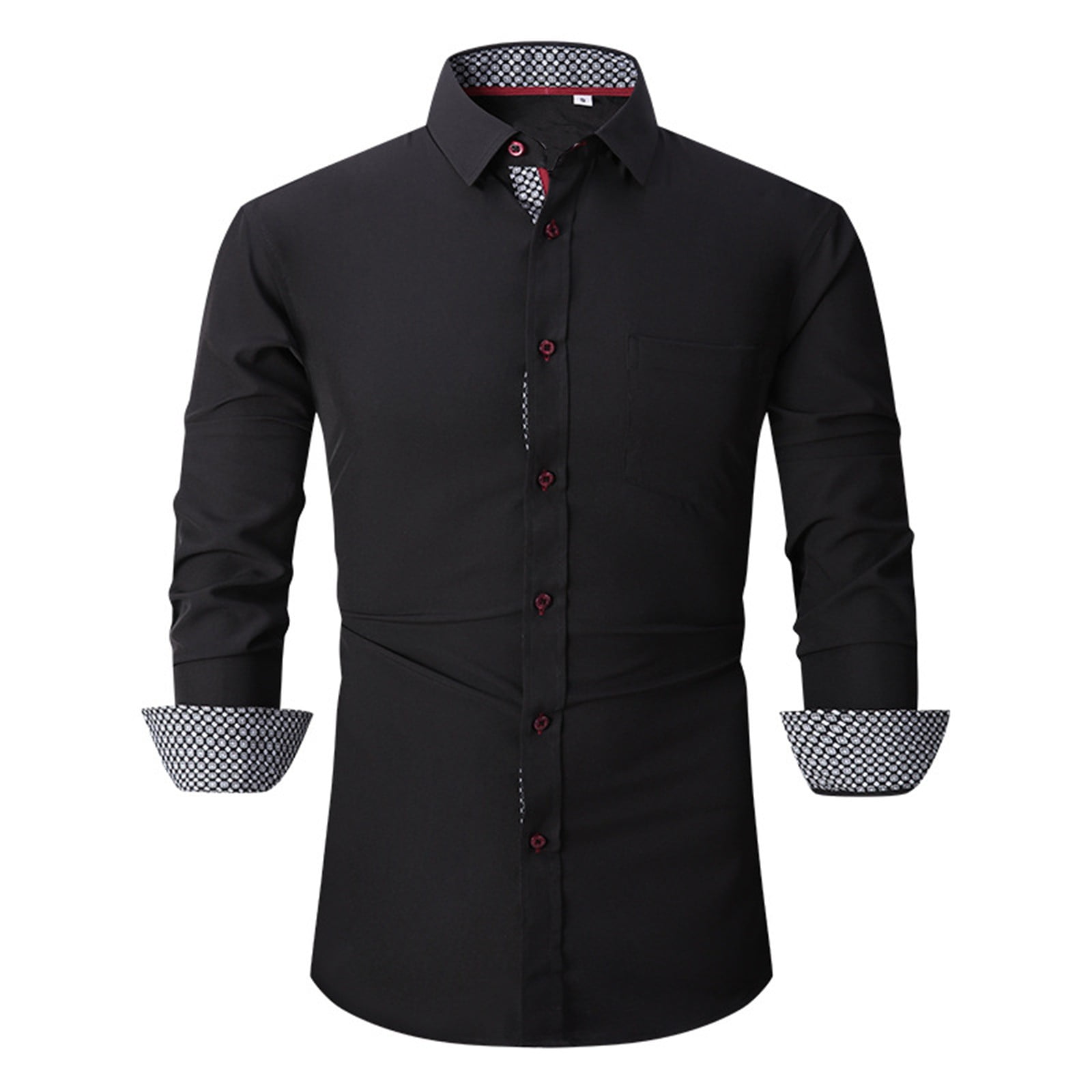 RS Men's Long Sleeve Slim Fit Button Down Dress Shirt - 100% Cotton, Wrinkle Free, Business Casual, Size 4X - View #12