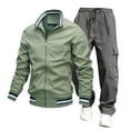 thumbnail image 1 of Dpytoraw 2024 Men's Sweat Suit Two Piece Outfit Casual Contrast Sports Jogging Tracksuits Set, 1 of 2