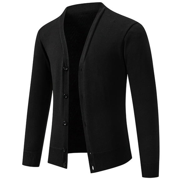 Dpytoraw 2024 Winter V Neck Cardigan Plus Fleece Thickened Knit Sweater