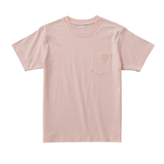 Dpytoraw 2025 Men's Pocket T Shirt Cloth Patch Bag Short Sleeve Round Neck T Shirt Party Solid Color Pocket T Shirt Athletic T-Shirts Men Light Pink XS